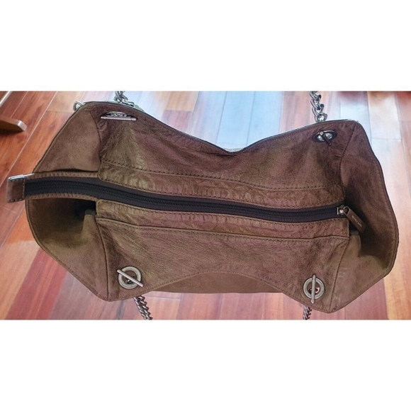 Michael Kors Handbag Women L Chelsea Metallic Tan Whipstitch Tassel Shoulder Bag - Picture 10 of 16